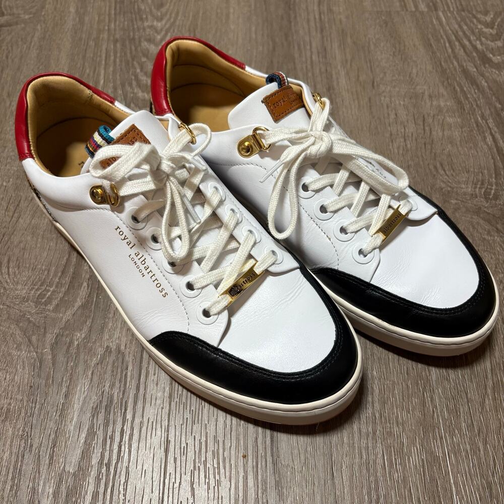 Royal Albartross Fieldfox Golf Sneakers Shoes Women’s 7 White Leather Leopard - Picture 13 of 14